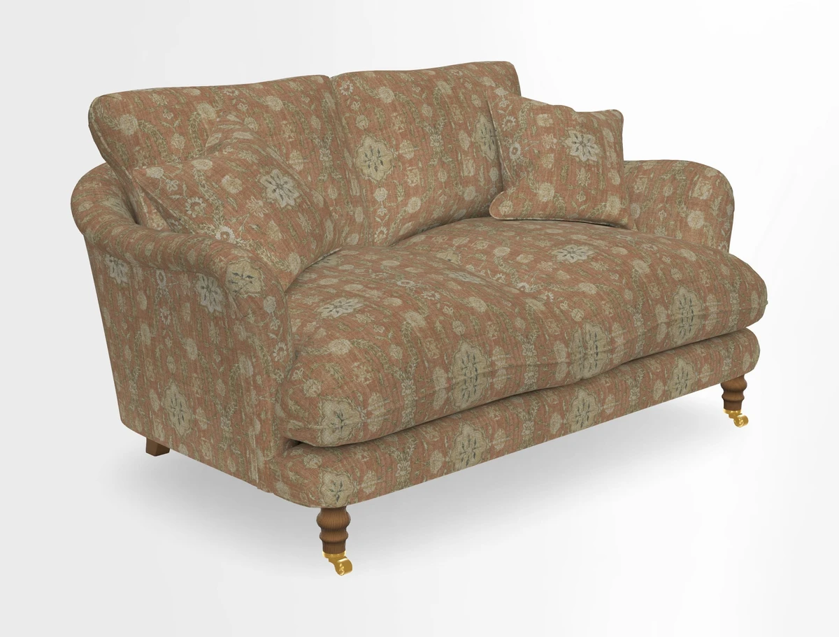 Pugin 3 Seater Sofa in V&A Threads of India Varanasi Wilderness Ink