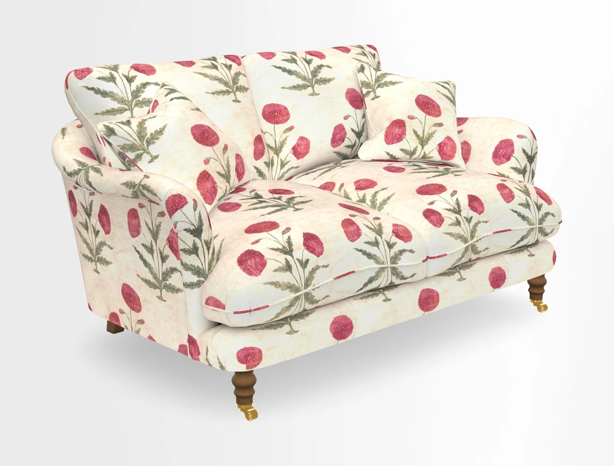 Pugin 3 Seater Sofa in V&A Threads of India Varanasi Wilderness Ink