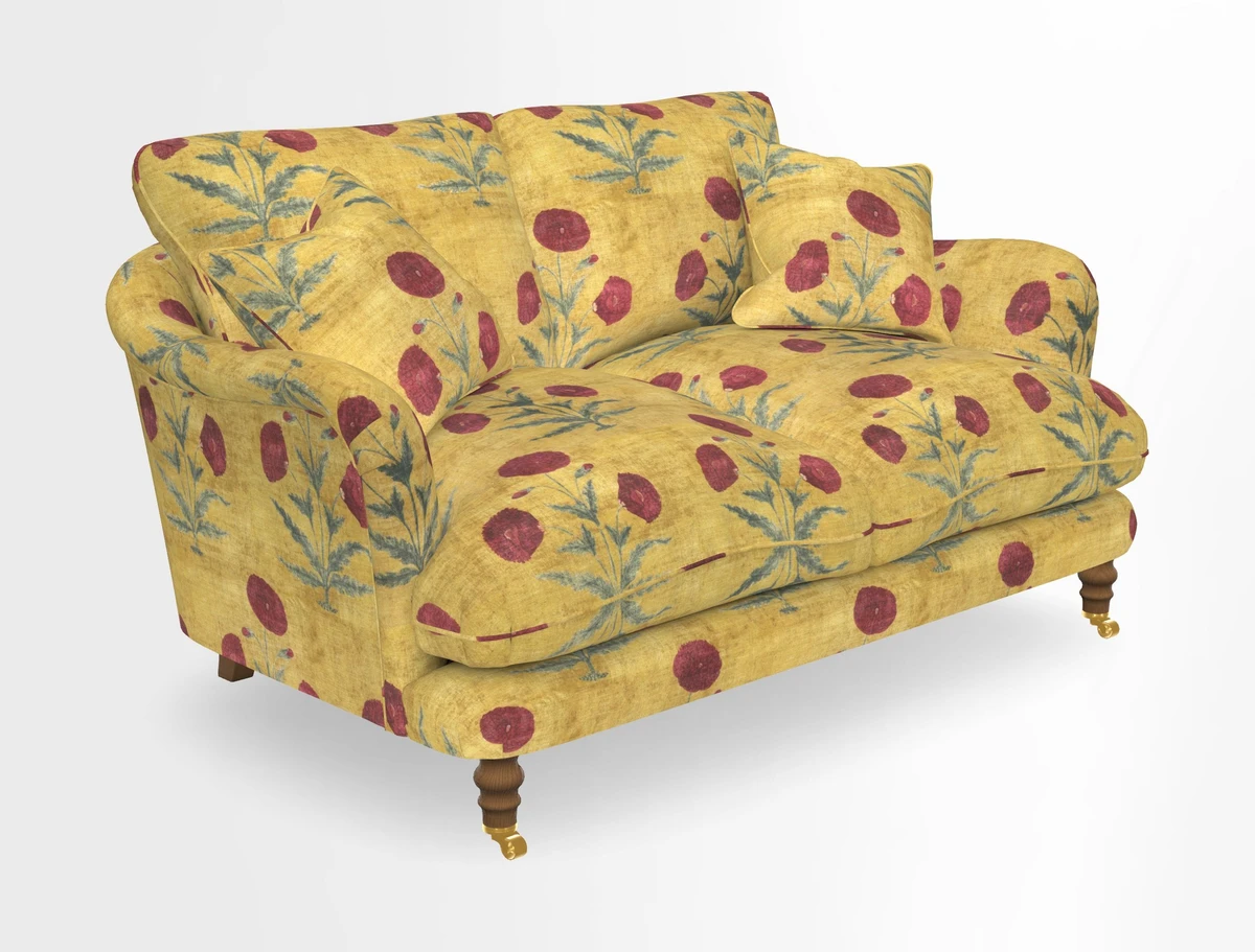 Pugin 3 Seater Sofa in V&A Threads of India Varanasi Wilderness Ink