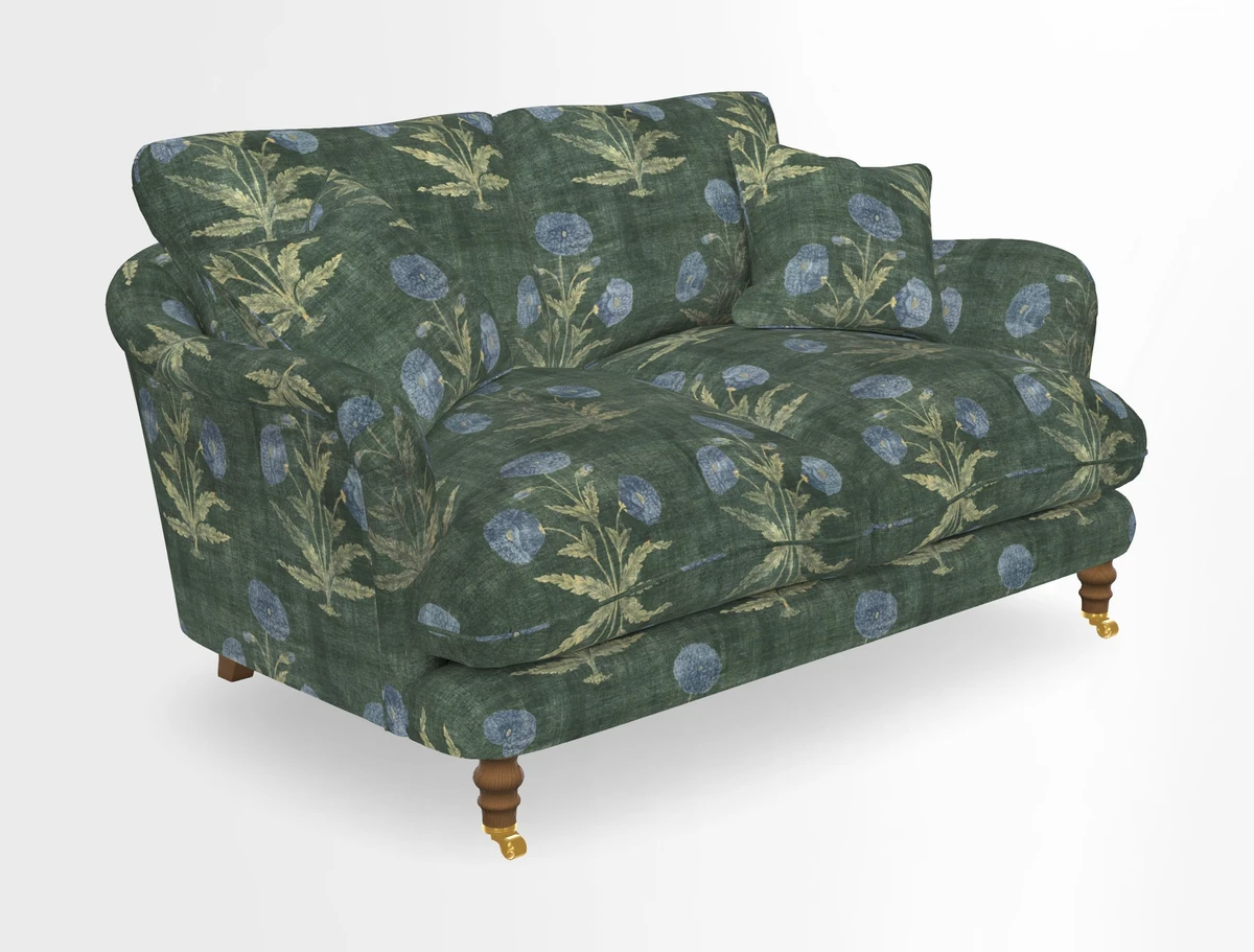 Pugin 3 Seater Sofa in V&A Threads of India Varanasi Wilderness Ink