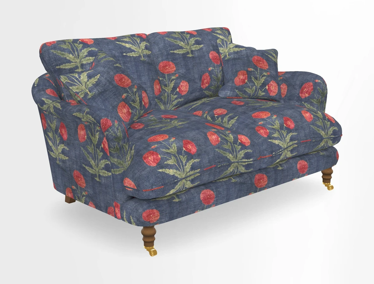 Pugin 3 Seater Sofa in V&A Threads of India Varanasi Wilderness Ink