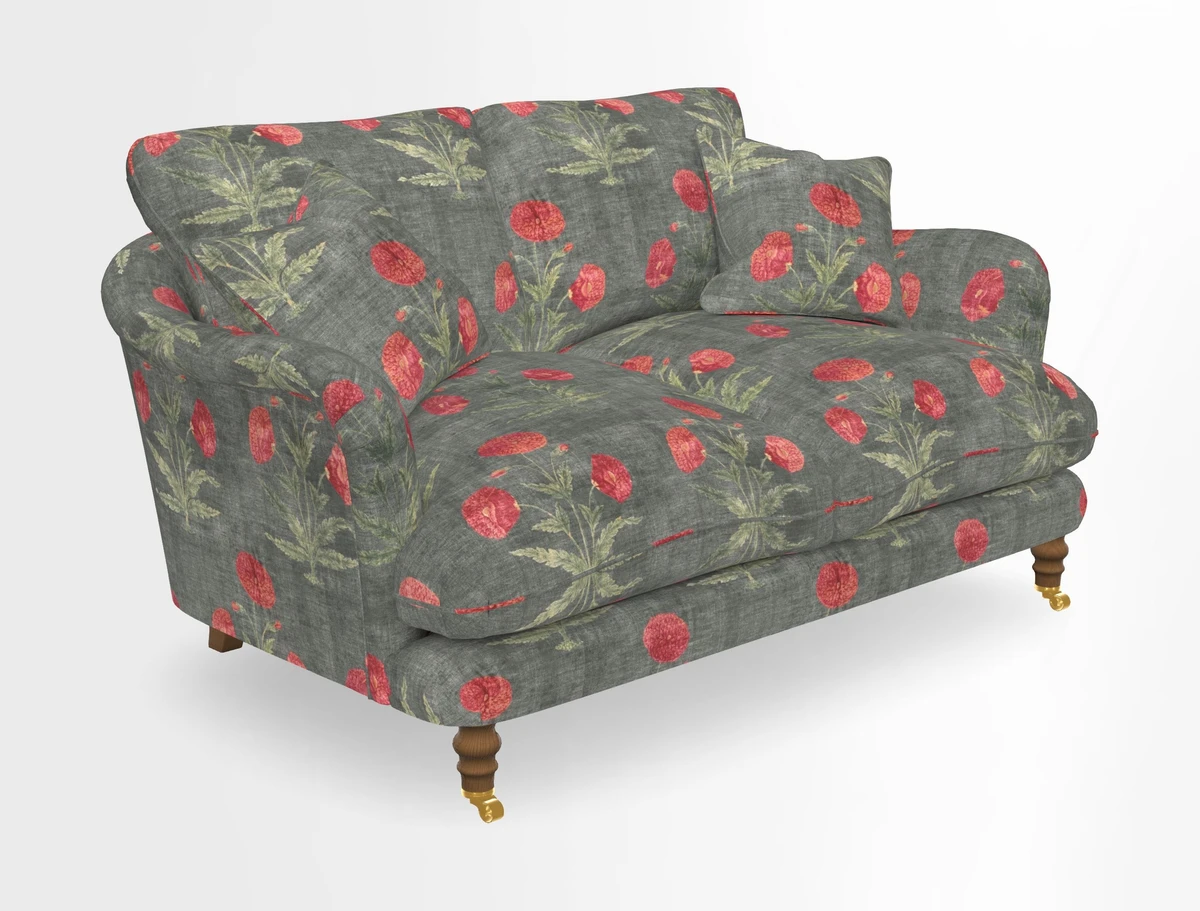 Pugin 3 Seater Sofa in V&A Threads of India Varanasi Wilderness Ink