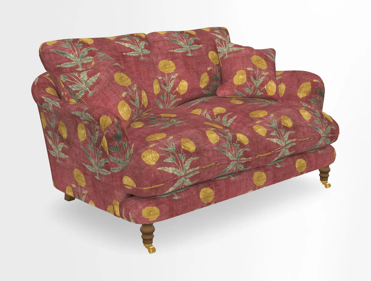 Pugin 3 Seater Sofa in V&A Threads of India Varanasi Wilderness Ink