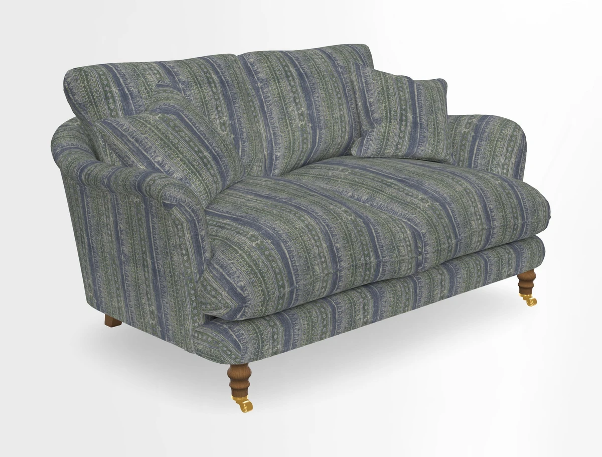 Pugin 3 Seater Sofa in V&A Threads of India Varanasi Wilderness Ink