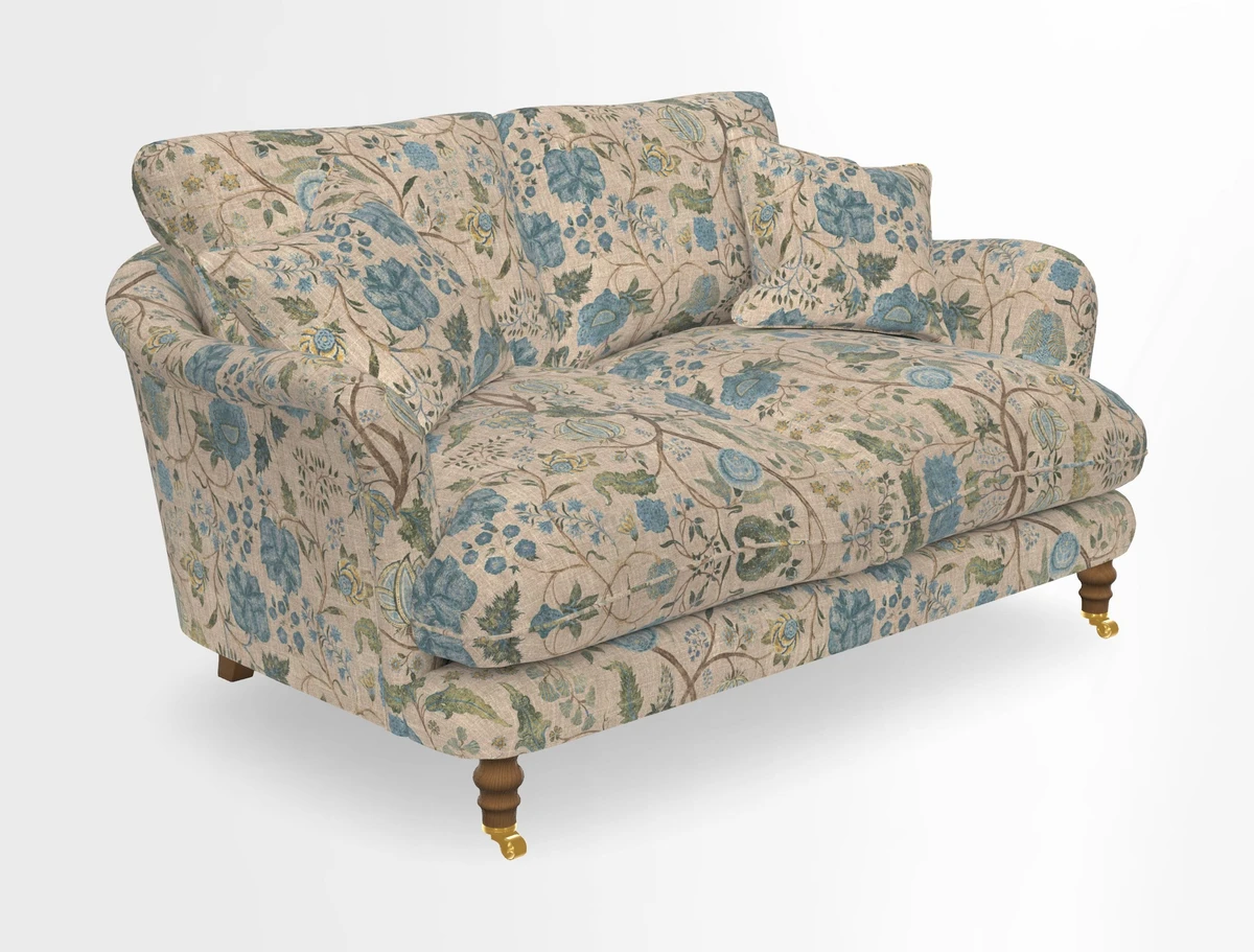 Pugin 3 Seater Sofa in V&A Threads of India Varanasi Wilderness Ink