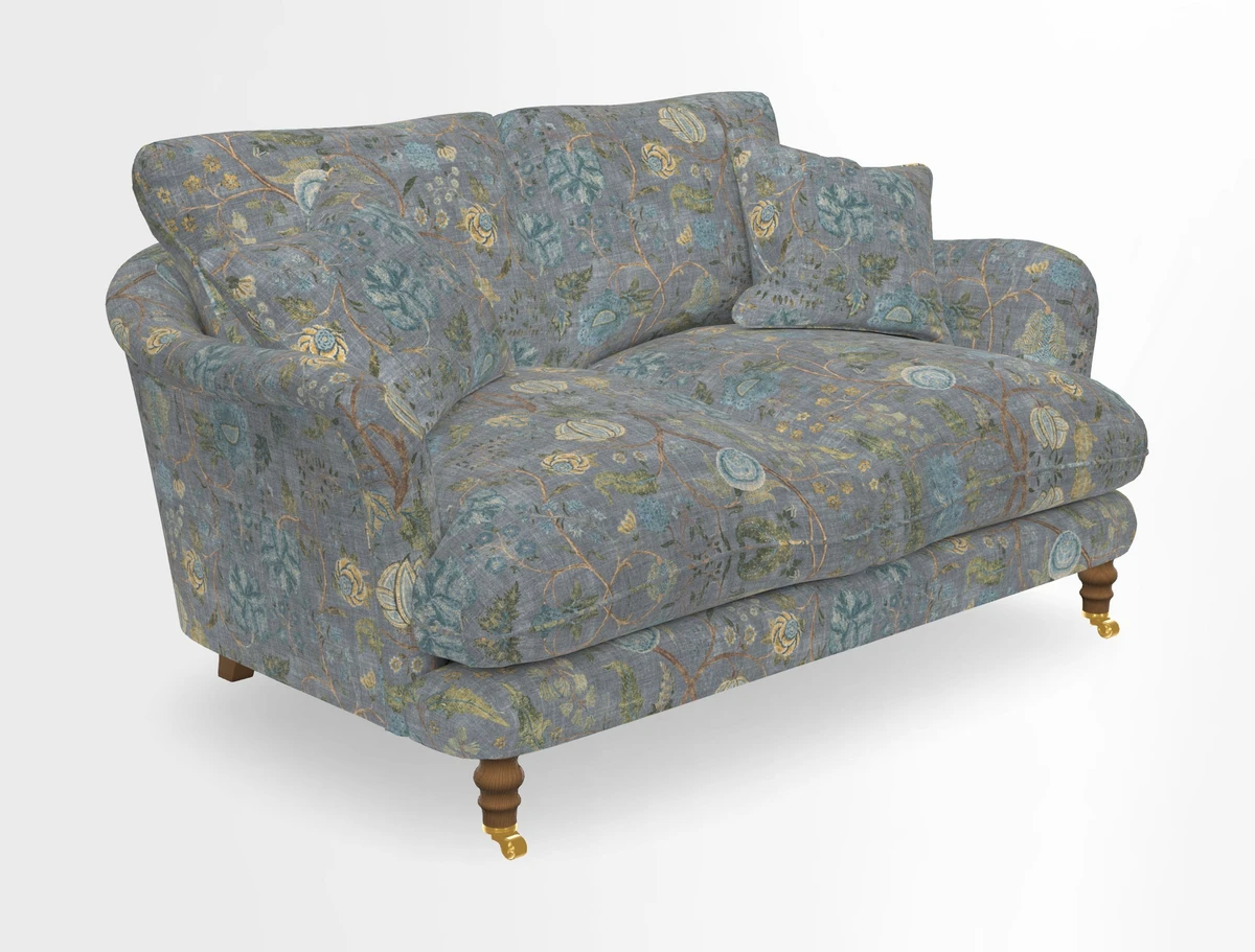 Pugin 3 Seater Sofa in V&A Threads of India Varanasi Wilderness Ink