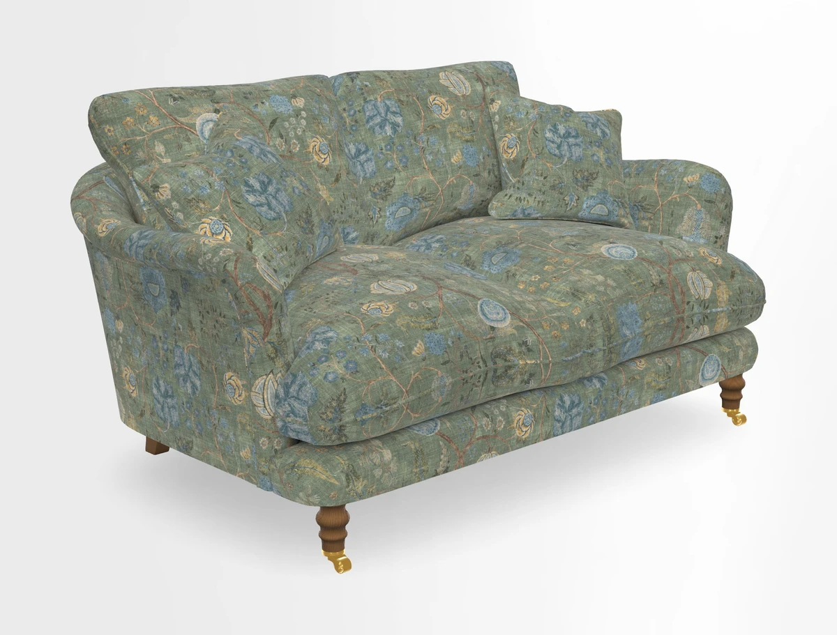 Pugin 3 Seater Sofa in V&A Threads of India Varanasi Wilderness Ink