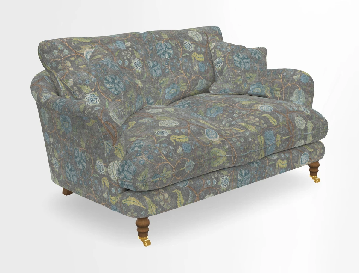 Pugin 3 Seater Sofa in V&A Threads of India Varanasi Wilderness Ink