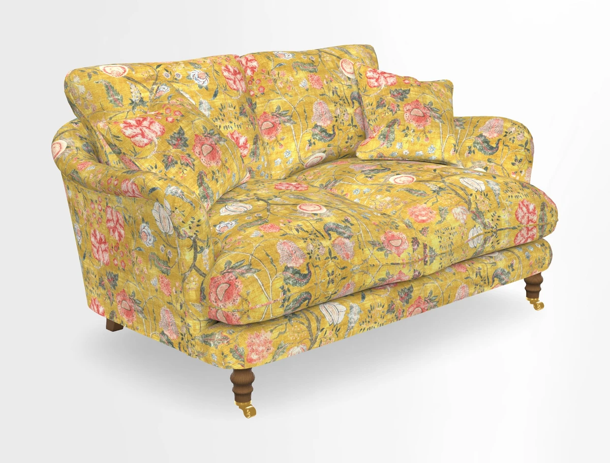 Pugin 3 Seater Sofa in V&A Threads of India Varanasi Wilderness Ink