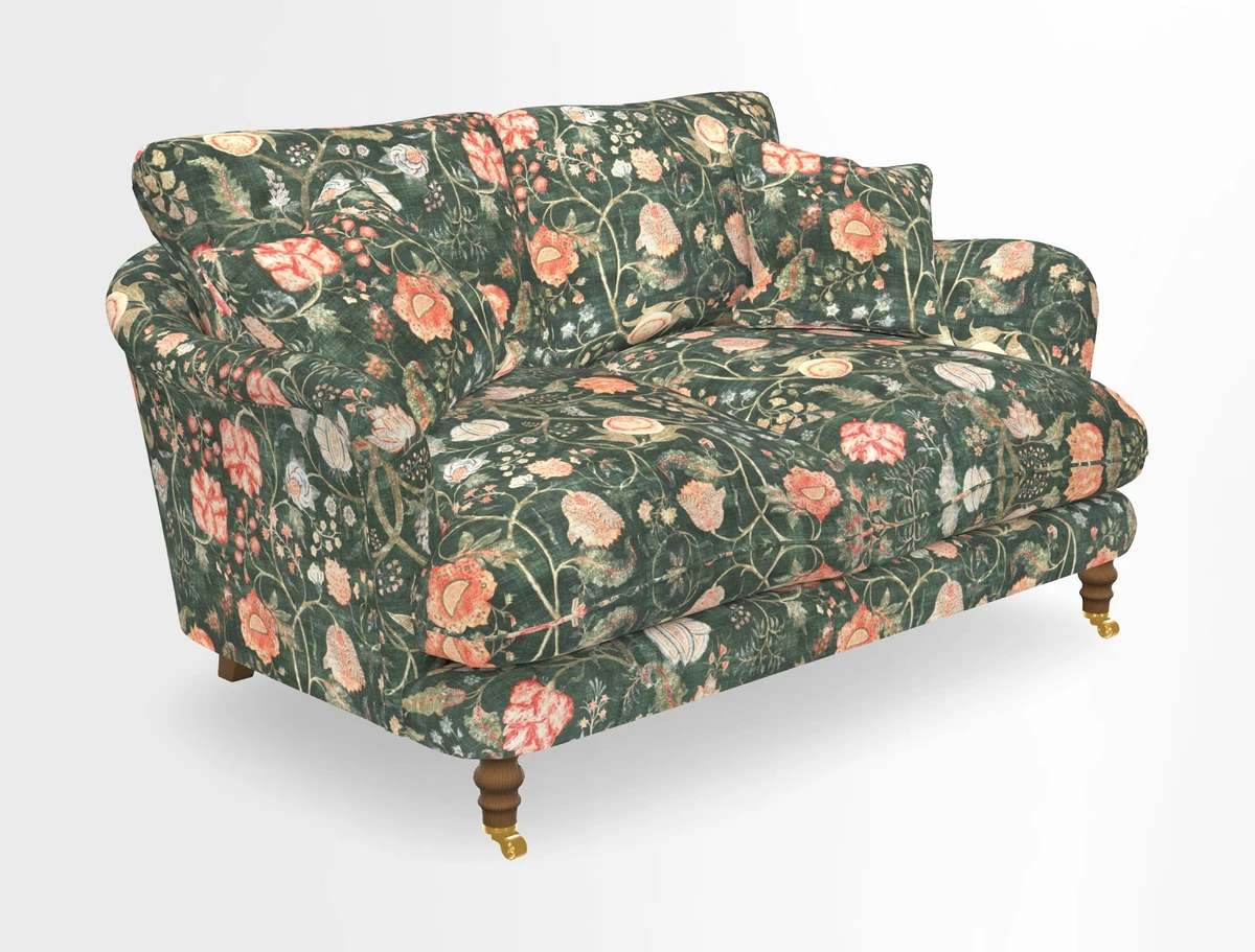 Pugin 3 Seater Sofa in V&A Threads of India Varanasi Wilderness Ink