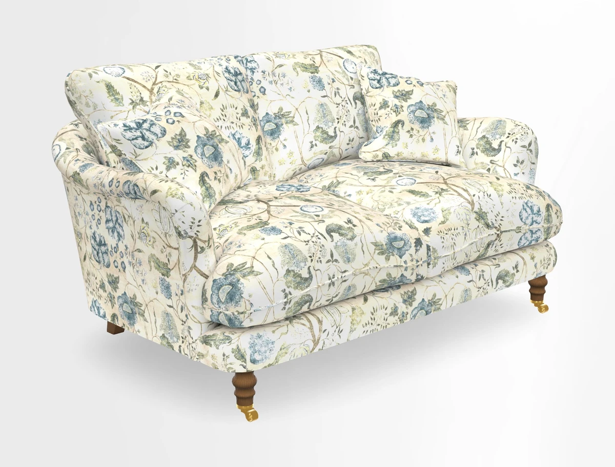 Pugin 3 Seater Sofa in V&A Threads of India Varanasi Wilderness Ink