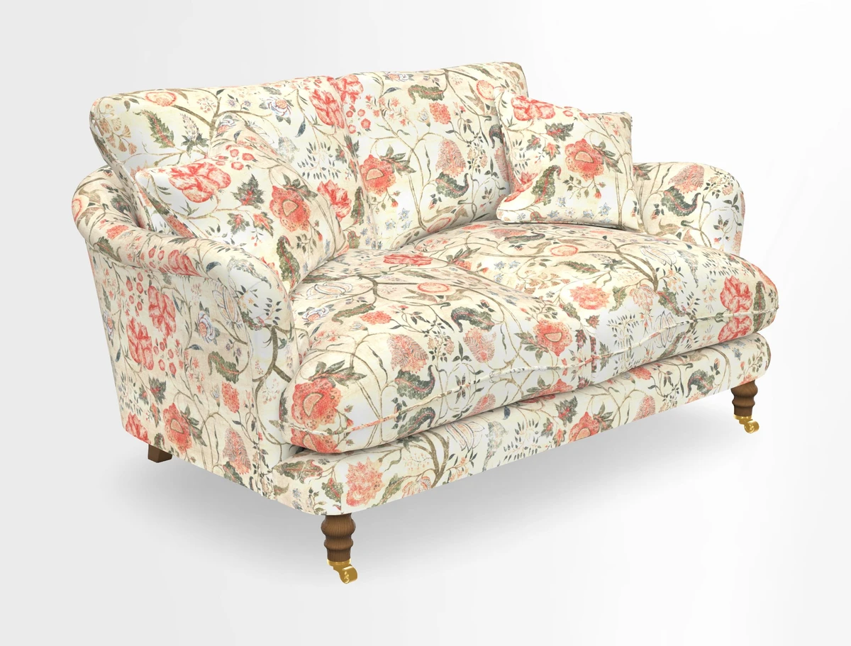 Pugin 3 Seater Sofa in V&A Threads of India Varanasi Wilderness Ink