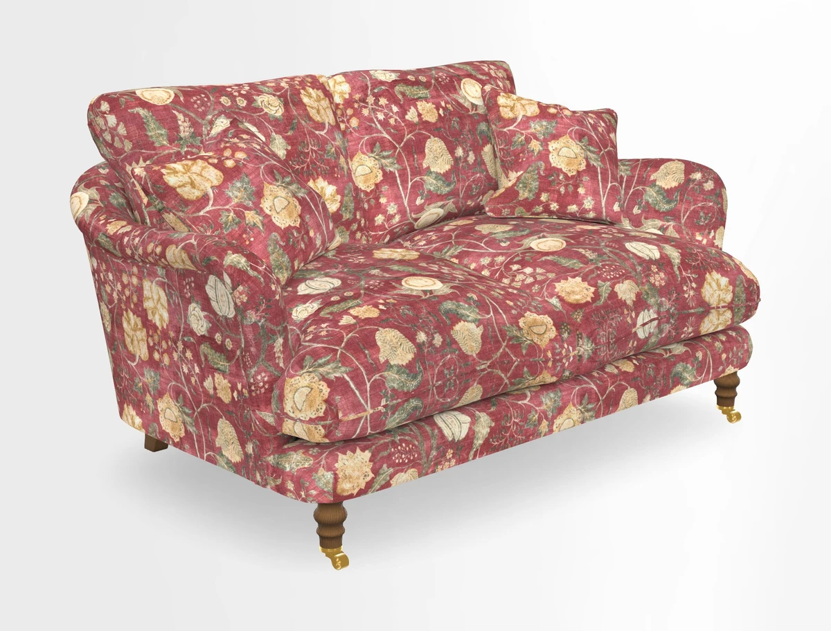 Pugin 3 Seater Sofa in V&A Threads of India Varanasi Wilderness Ink