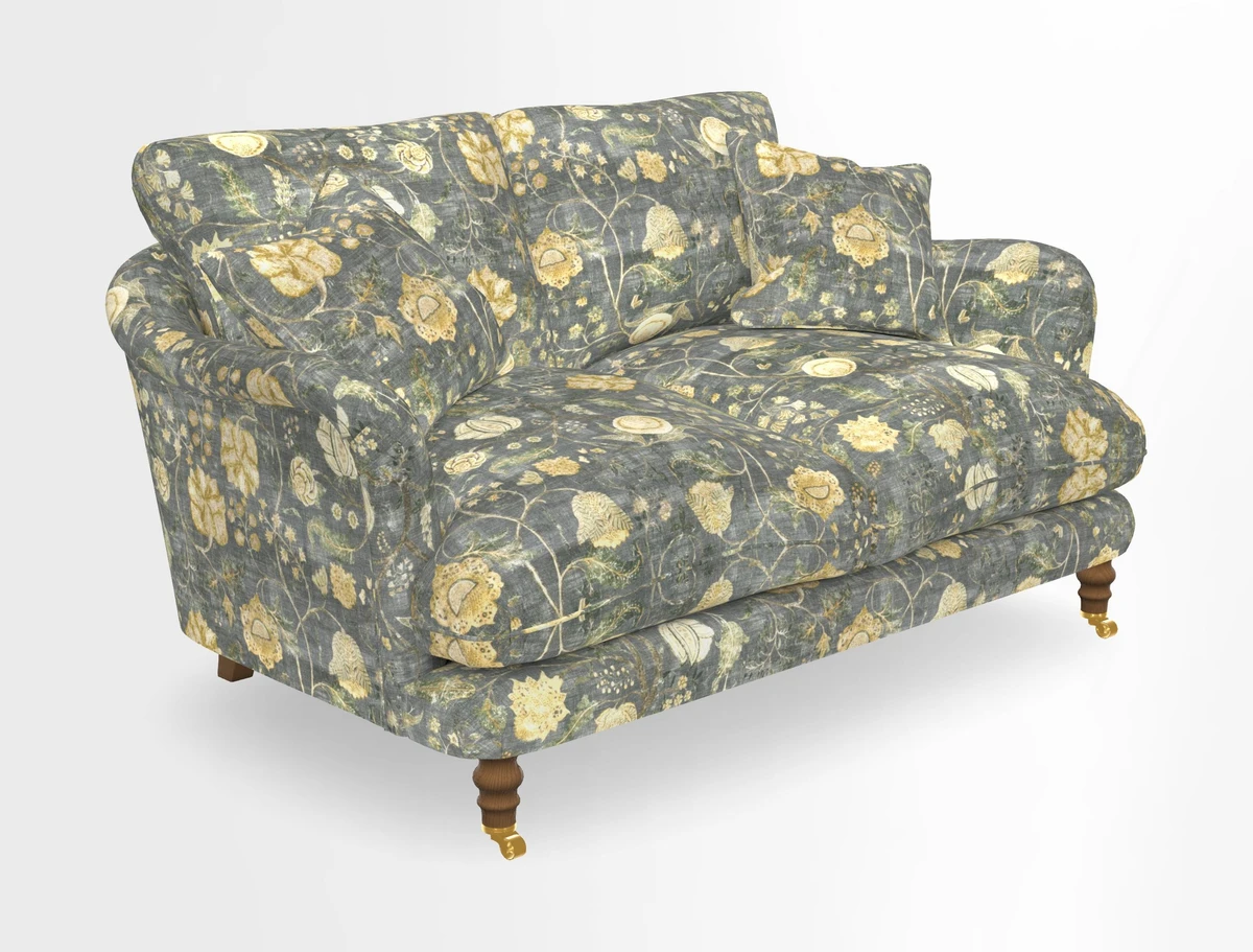 Pugin 3 Seater Sofa in V&A Threads of India Varanasi Wilderness Ink