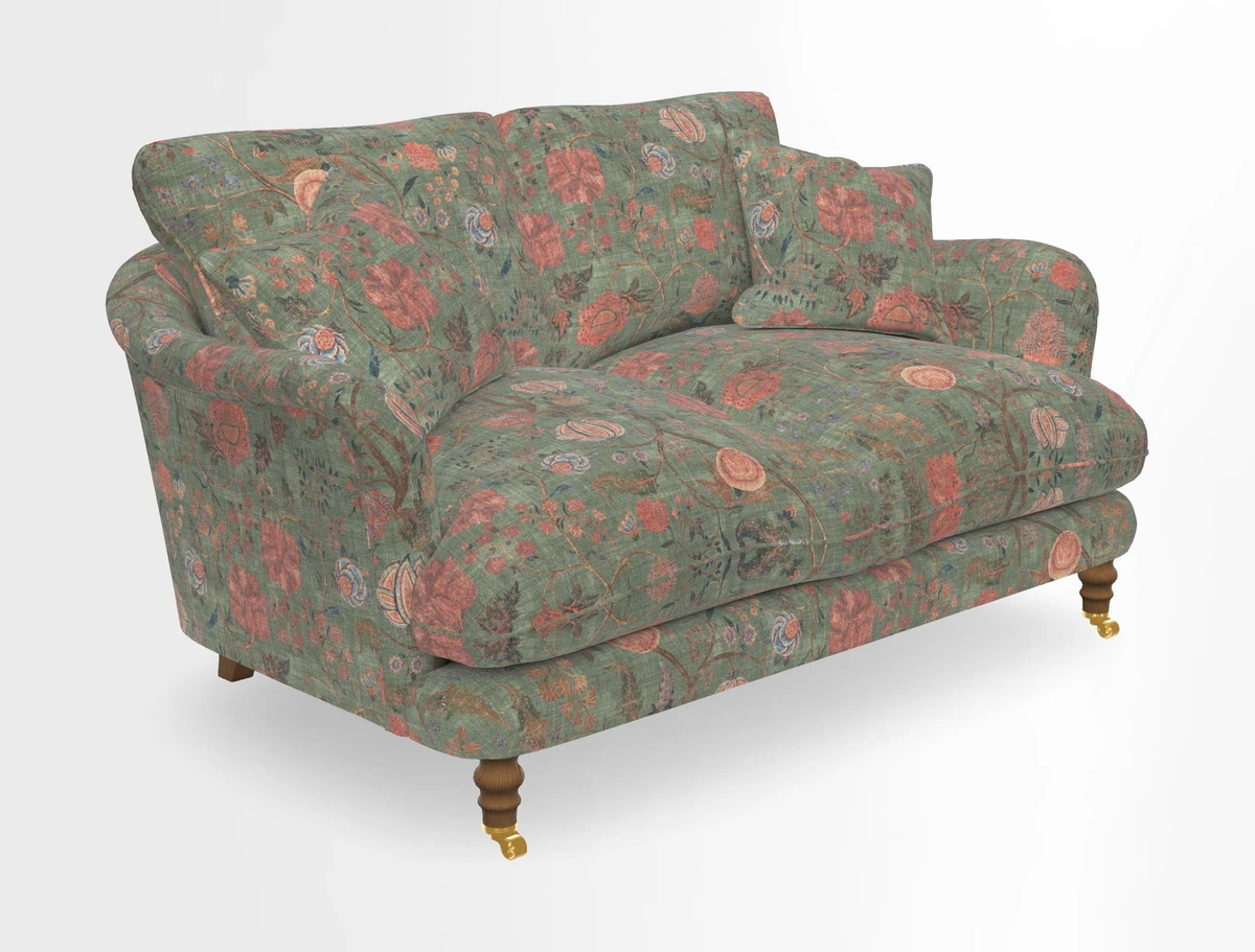 Pugin 3 Seater Sofa in V&A Threads of India Varanasi Wilderness Ink