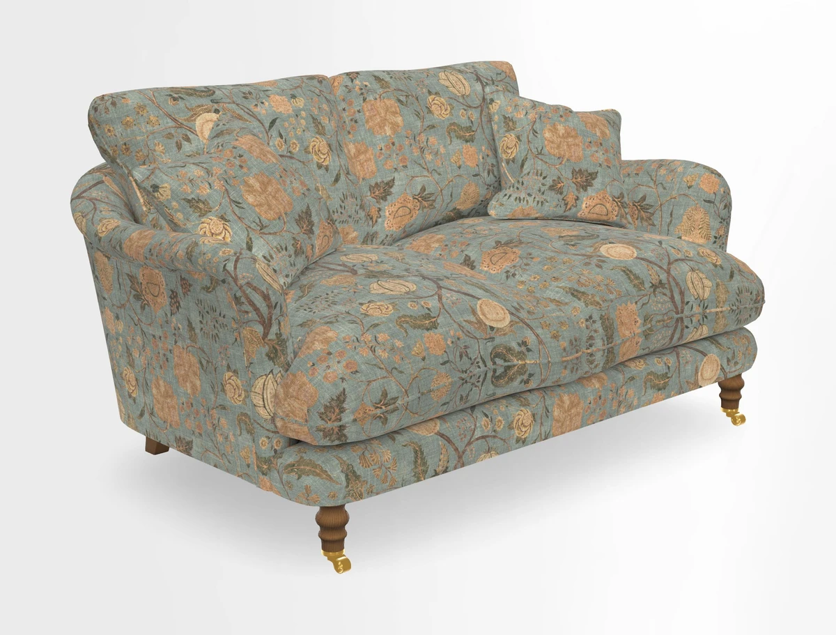 Pugin 3 Seater Sofa in V&A Threads of India Varanasi Wilderness Ink