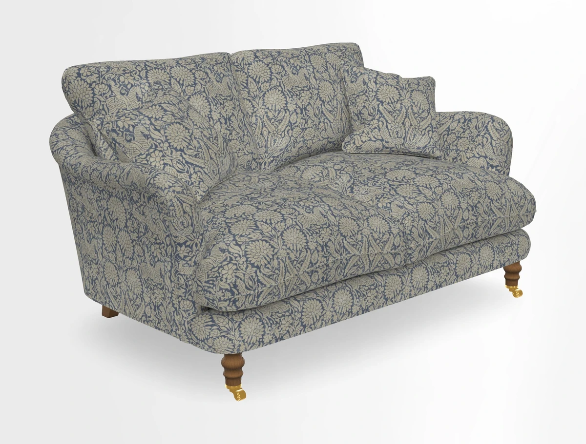 Pugin 3 Seater Sofa in V&A Threads of India Varanasi Wilderness Ink