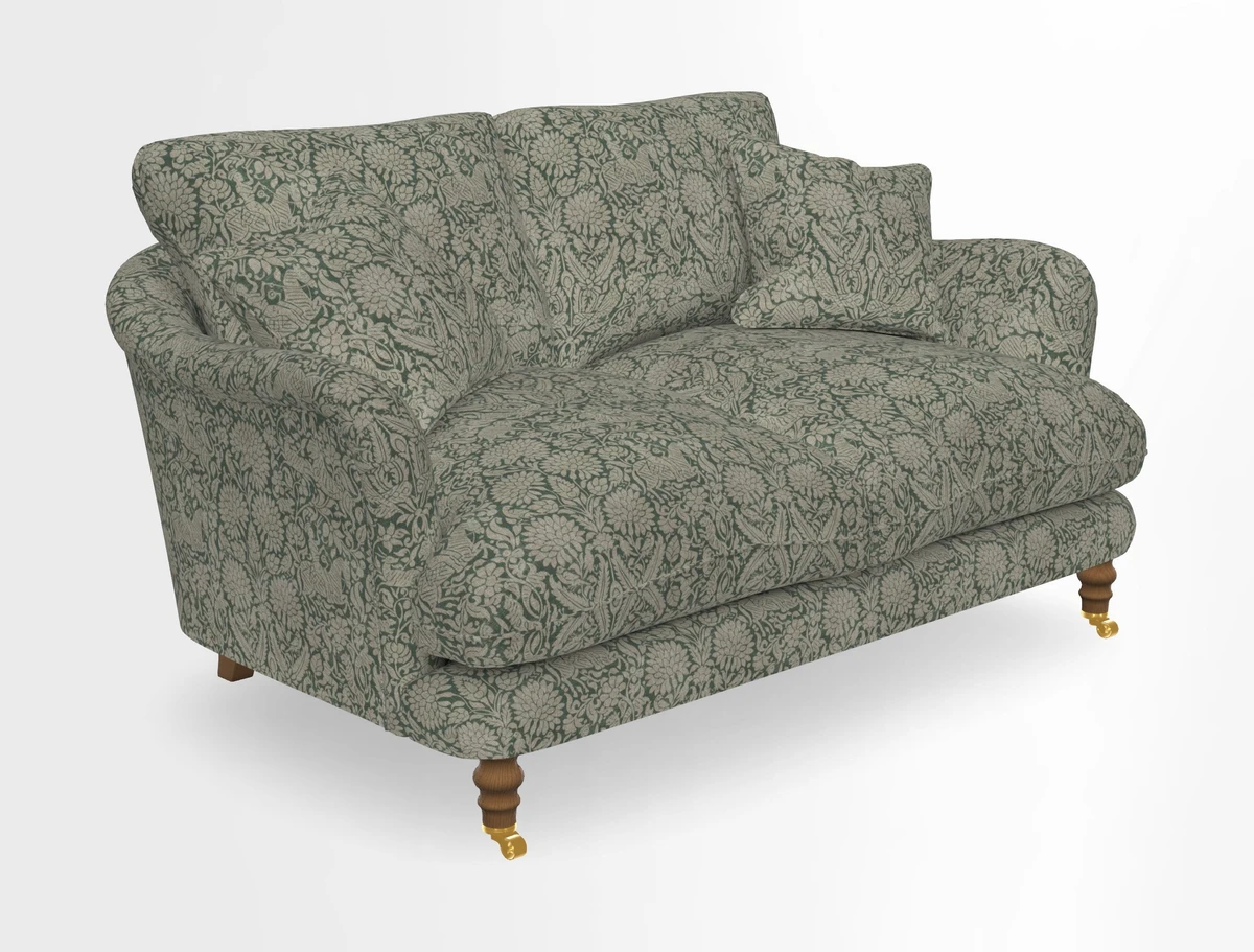 Pugin 3 Seater Sofa in V&A Threads of India Varanasi Wilderness Ink