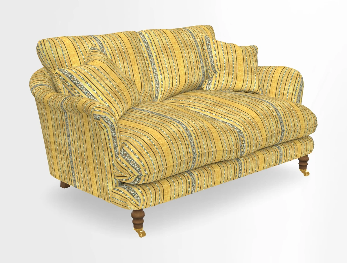 Pugin 3 Seater Sofa in V&A Threads of India Varanasi Wilderness Ink
