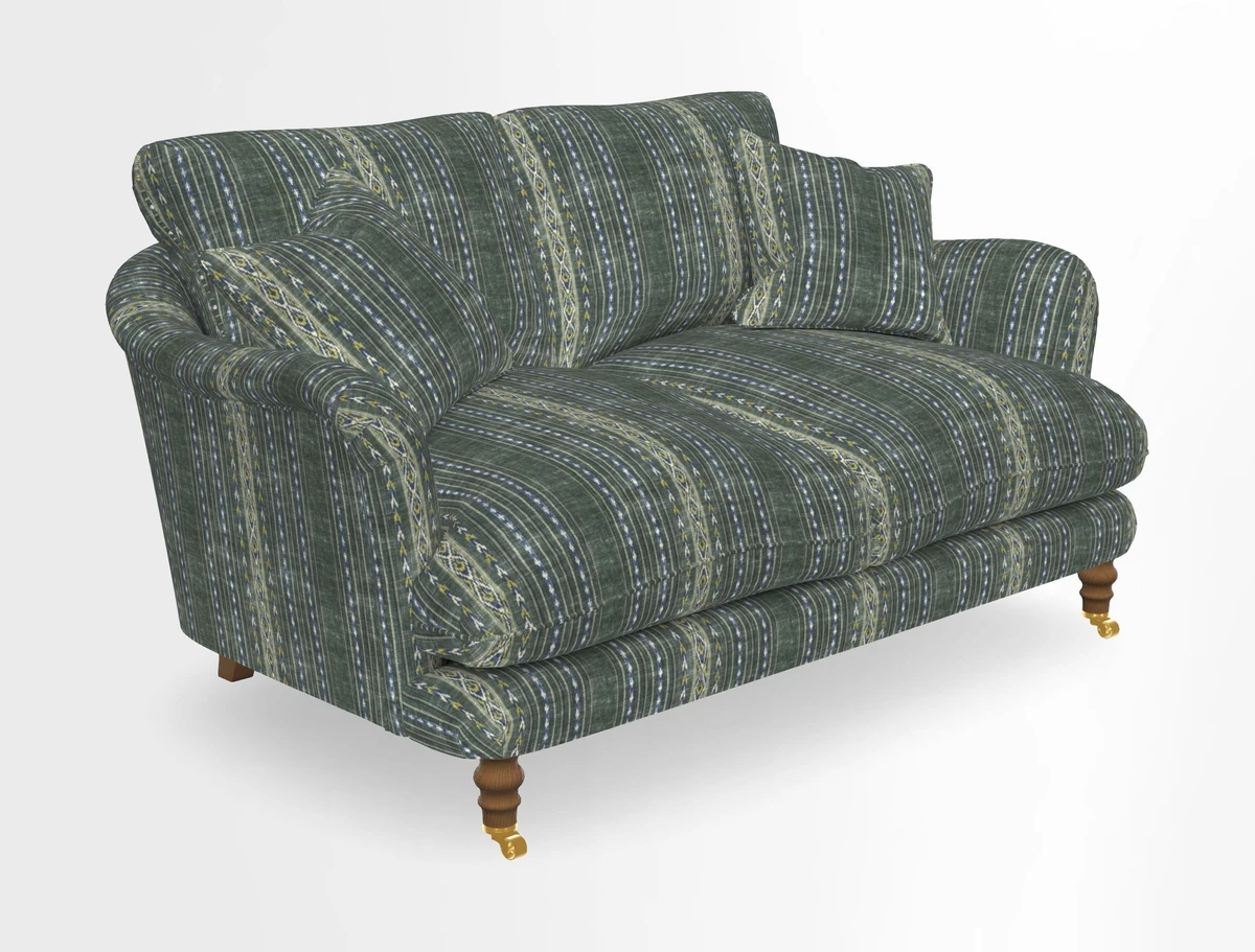Pugin 3 Seater Sofa in V&A Threads of India Varanasi Wilderness Ink