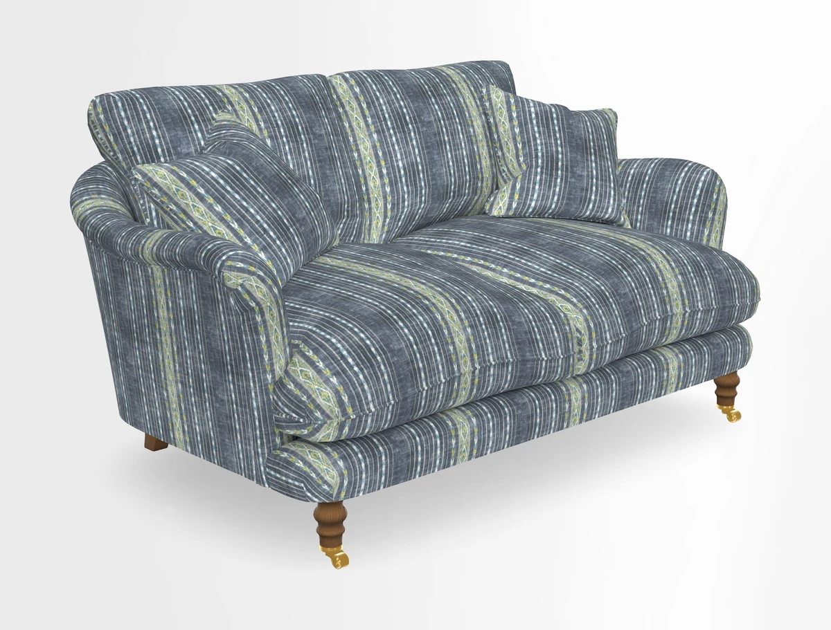 Pugin 3 Seater Sofa in V&A Threads of India Varanasi Wilderness Ink