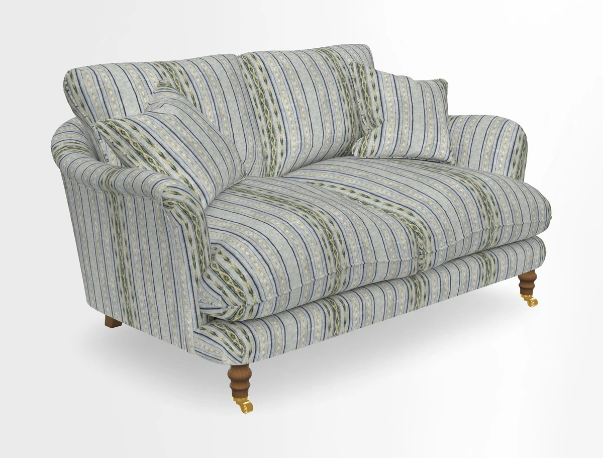 Pugin 3 Seater Sofa in V&A Threads of India Varanasi Wilderness Ink