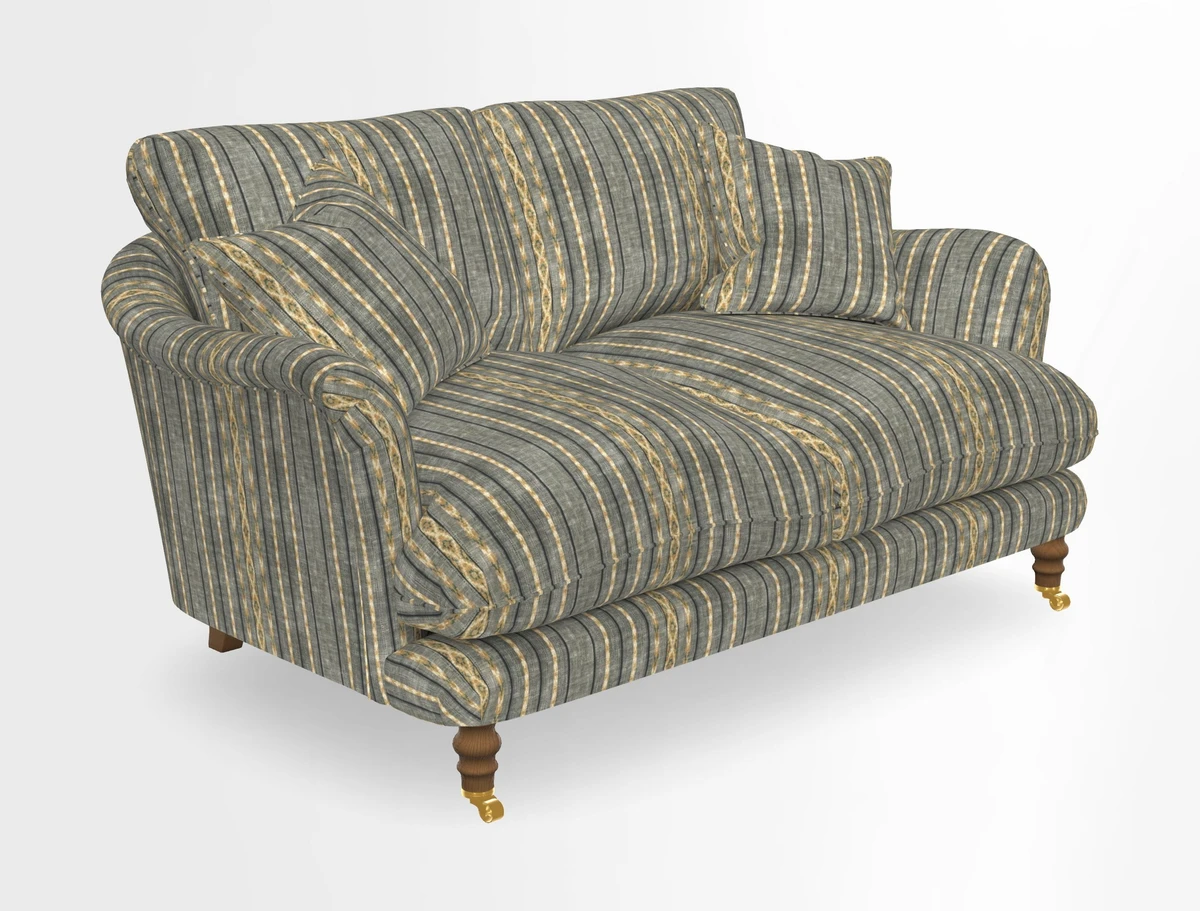 Pugin 3 Seater Sofa in V&A Threads of India Varanasi Wilderness Ink