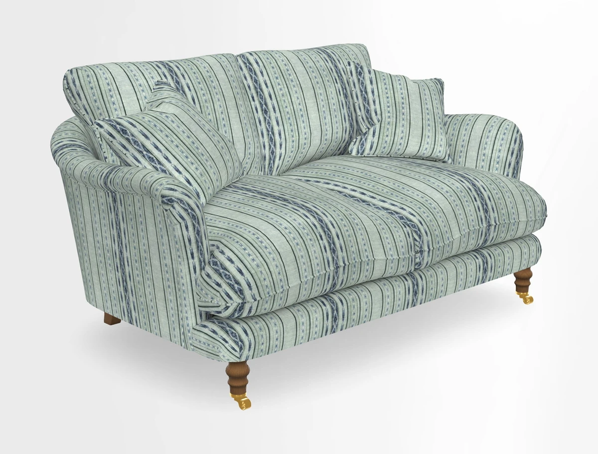 Pugin 3 Seater Sofa in V&A Threads of India Varanasi Wilderness Ink
