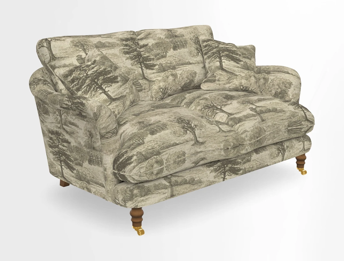 Pugin 3 Seater Sofa in V&A Threads of India Varanasi Wilderness Ink