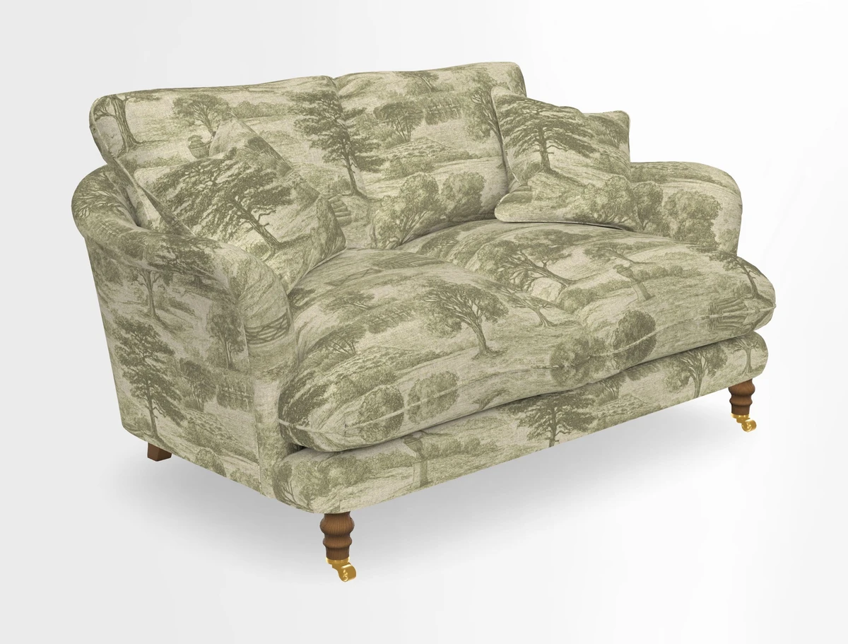 Pugin 3 Seater Sofa in V&A Threads of India Varanasi Wilderness Ink