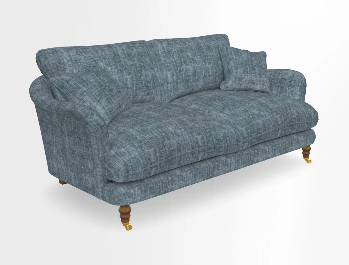 Pugin 3 Seater Sofa in V&A Threads of India Varanasi Wilderness Ink