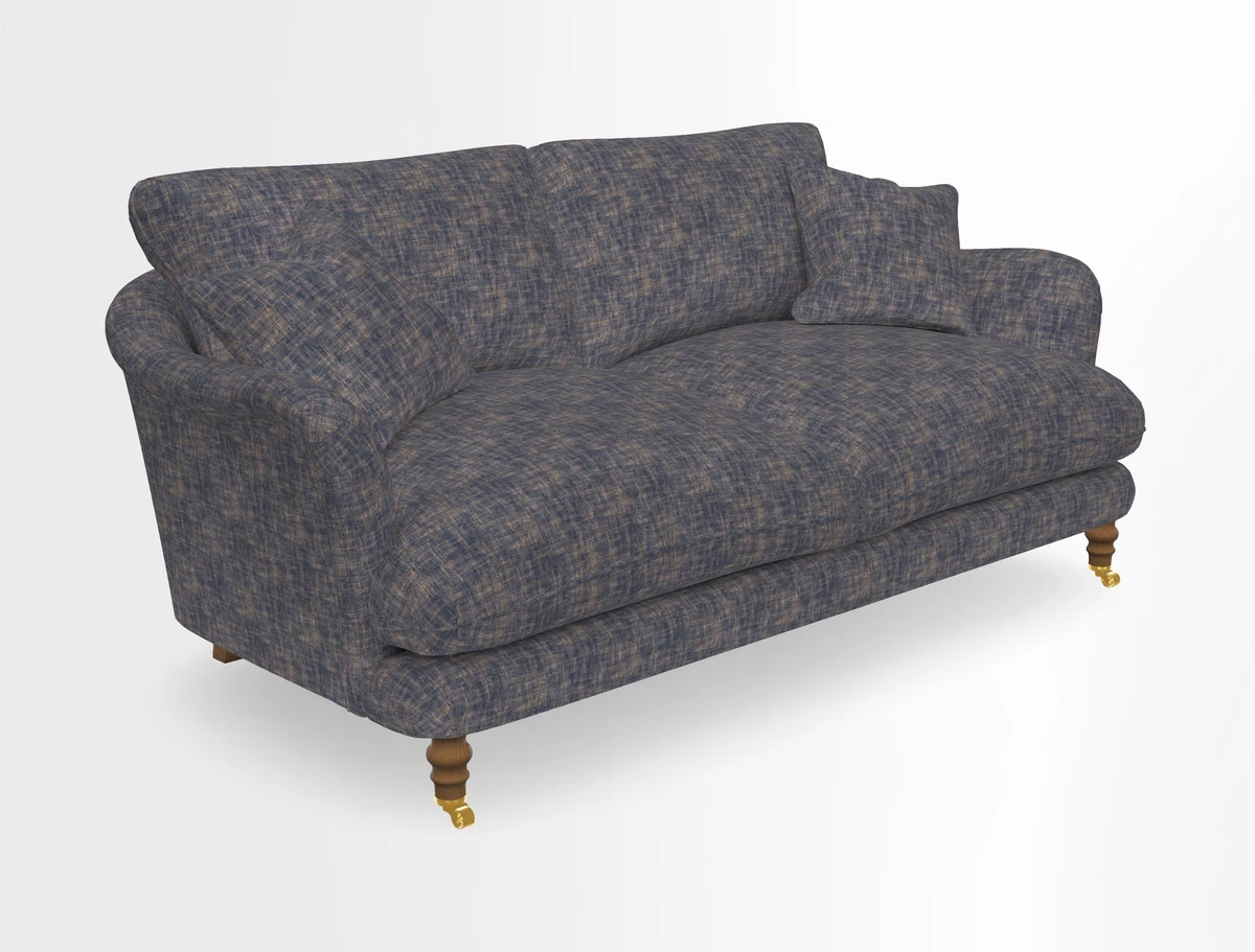 Pugin 3 Seater Sofa in V&A Threads of India Varanasi Wilderness Ink