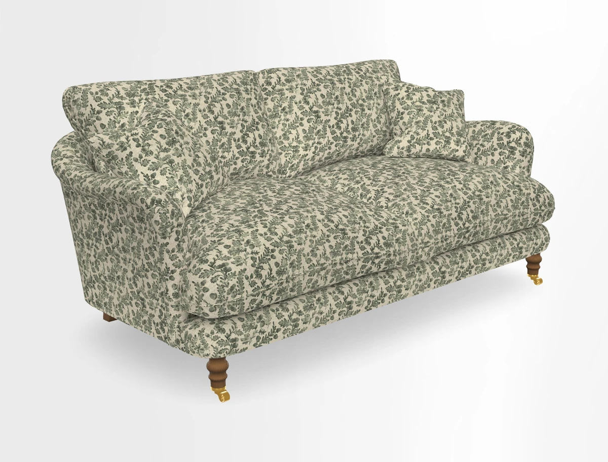 Pugin 3 Seater Sofa in V&A Threads of India Varanasi Wilderness Ink