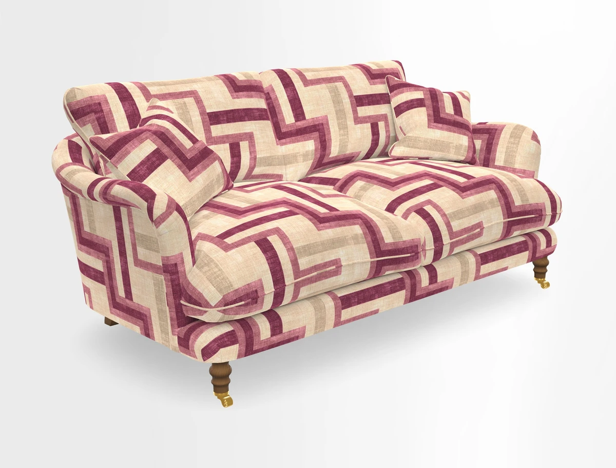 Pugin 3 Seater Sofa in V&A Threads of India Varanasi Wilderness Ink