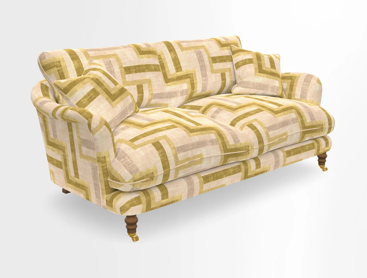 Pugin 3 Seater Sofa in V&A Threads of India Varanasi Wilderness Ink