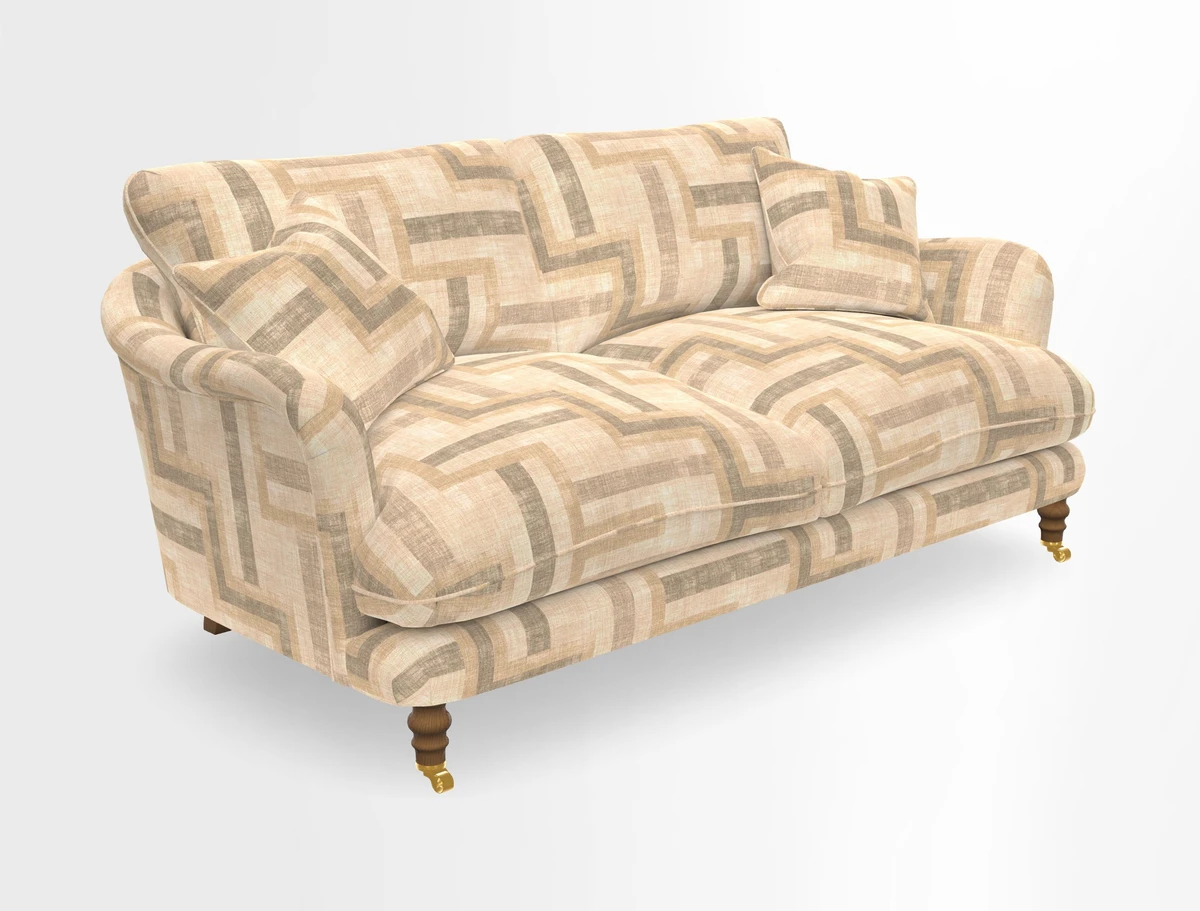 Pugin 3 Seater Sofa in V&A Threads of India Varanasi Wilderness Ink