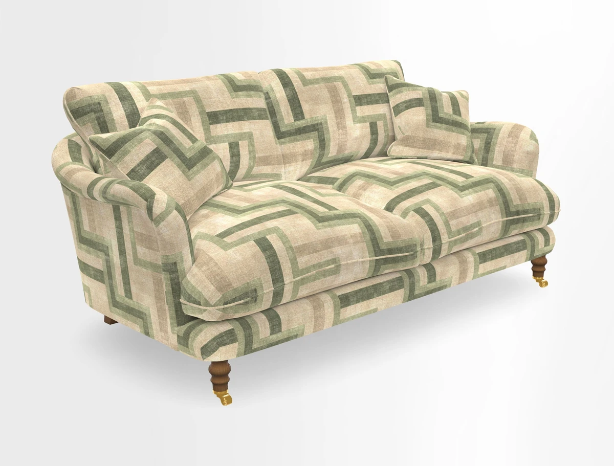 Pugin 3 Seater Sofa in V&A Threads of India Varanasi Wilderness Ink