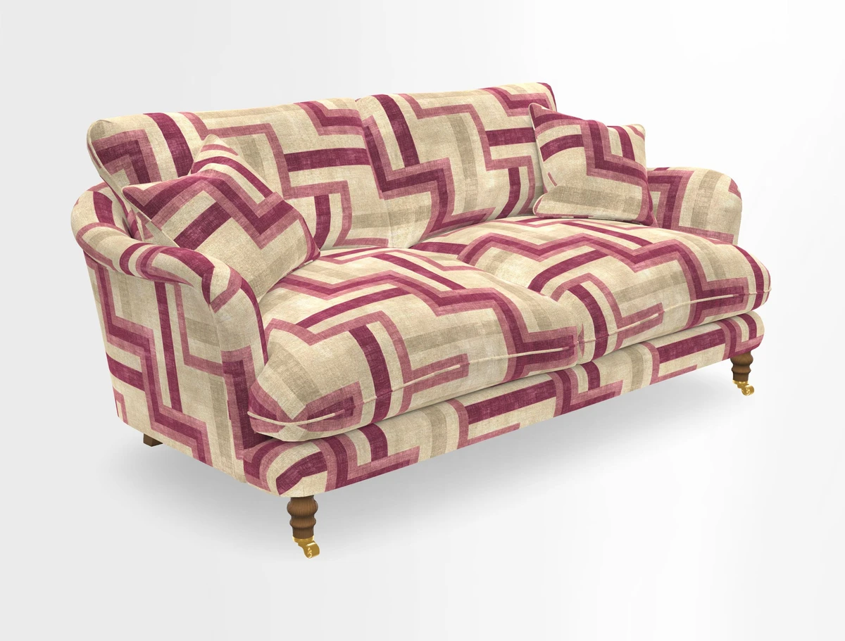 Pugin 3 Seater Sofa in V&A Threads of India Varanasi Wilderness Ink