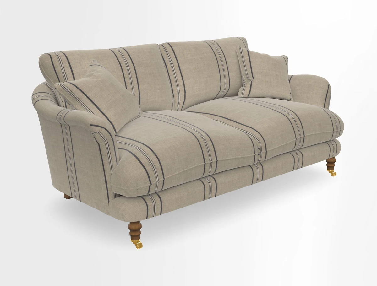 Pugin 3 Seater Sofa in V&A Threads of India Varanasi Wilderness Ink