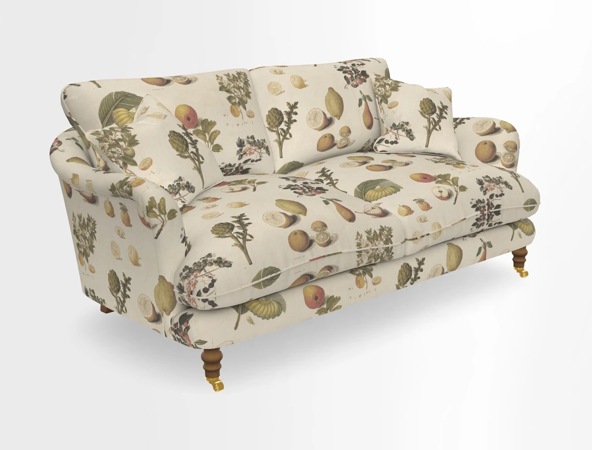 Pugin 3 Seater Sofa in V&A Threads of India Varanasi Wilderness Ink