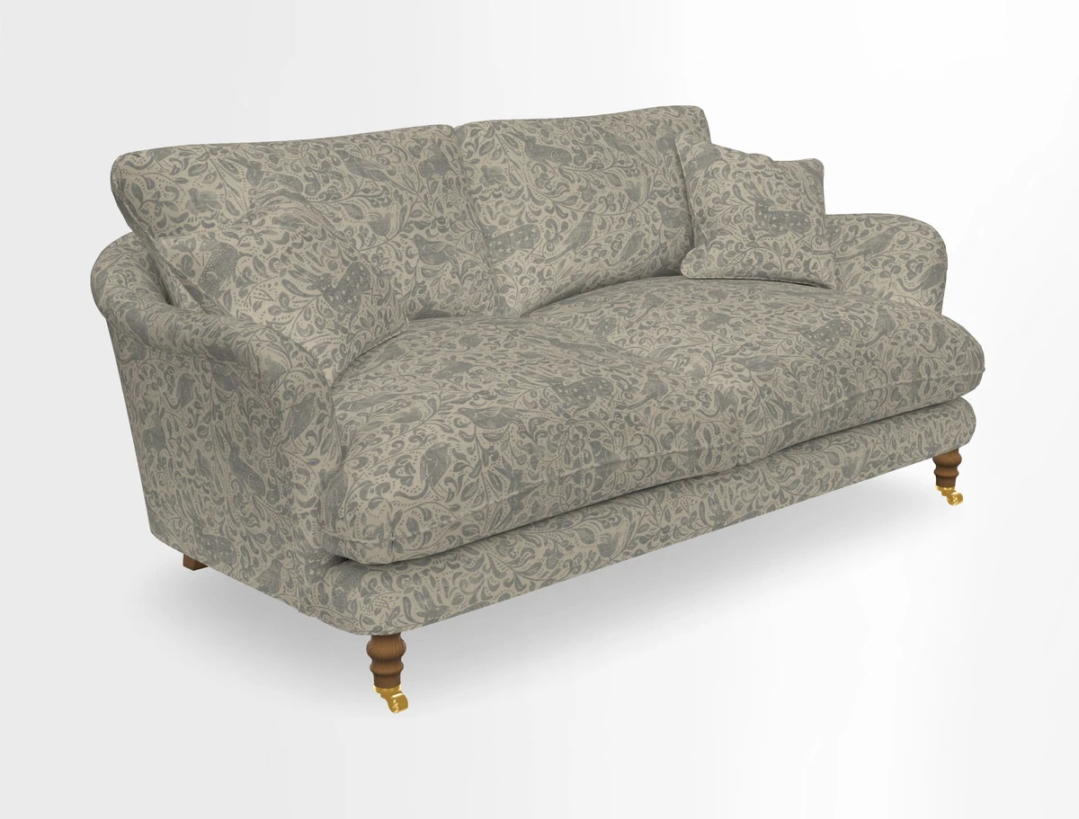 Pugin 3 Seater Sofa in V&A Threads of India Varanasi Wilderness Ink
