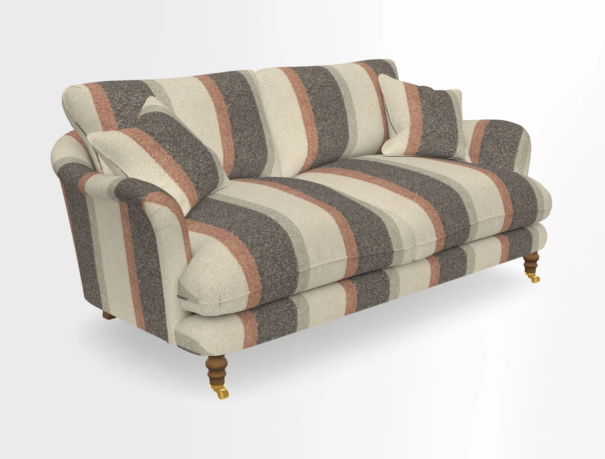 Pugin 3 Seater Sofa in V&A Threads of India Varanasi Wilderness Ink