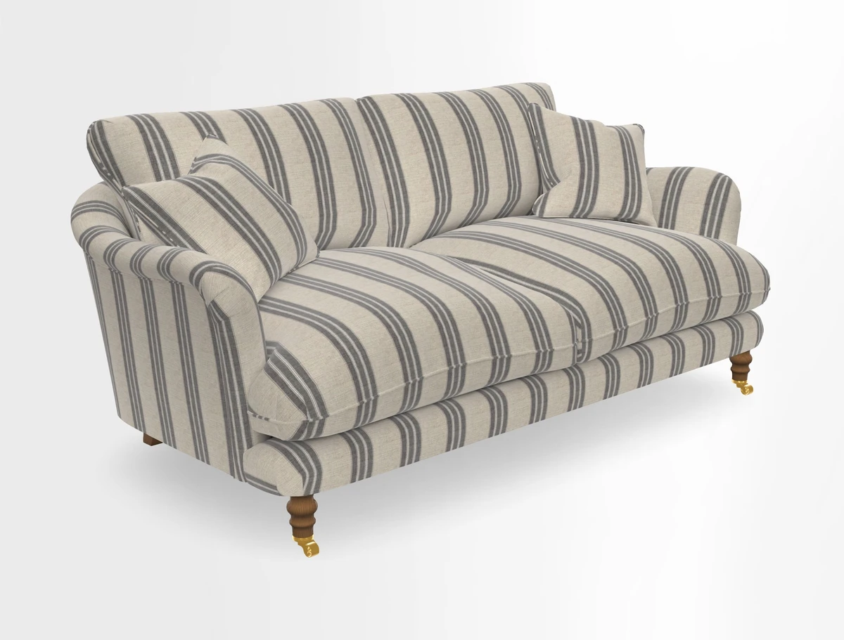 Pugin 3 Seater Sofa in V&A Threads of India Varanasi Wilderness Ink