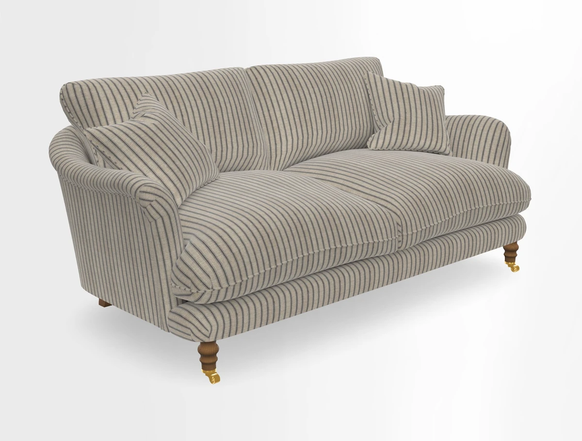 Pugin 3 Seater Sofa in V&A Threads of India Varanasi Wilderness Ink