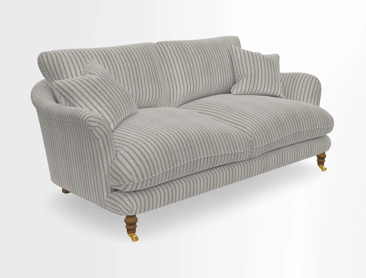 Pugin 3 Seater Sofa in V&A Threads of India Varanasi Wilderness Ink