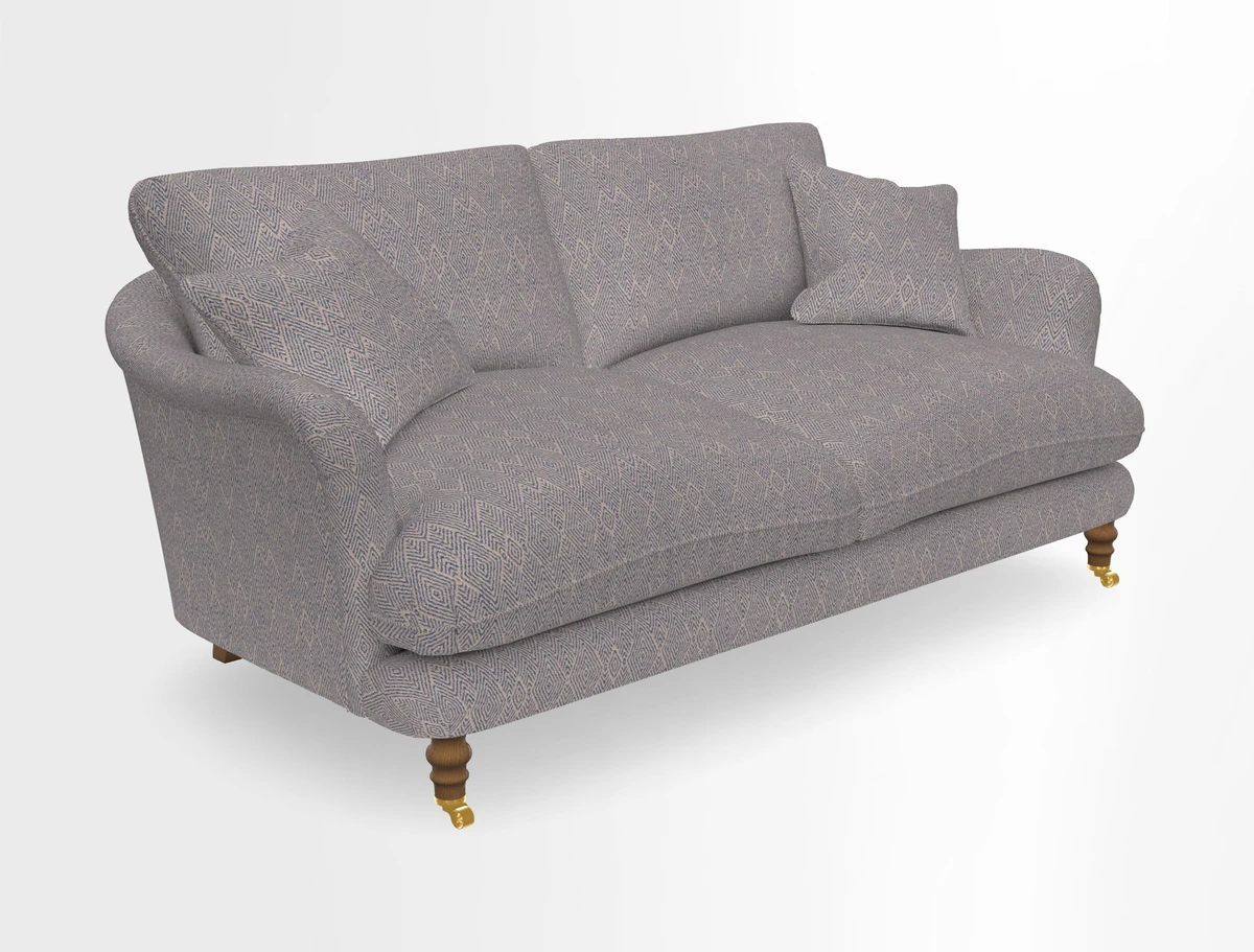 Pugin 3 Seater Sofa in V&A Threads of India Varanasi Wilderness Ink
