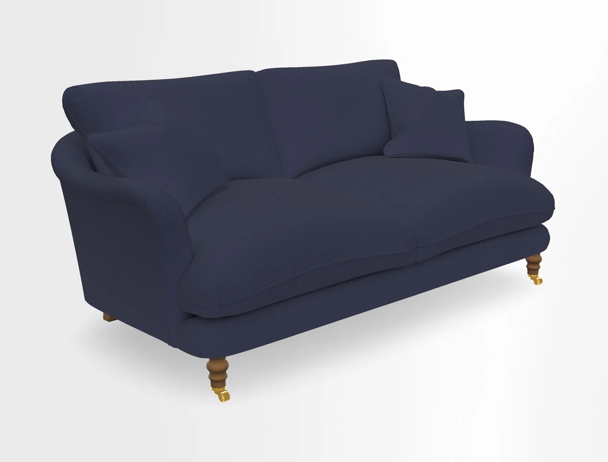 Pugin 3 Seater Sofa in V&A Threads of India Varanasi Wilderness Ink