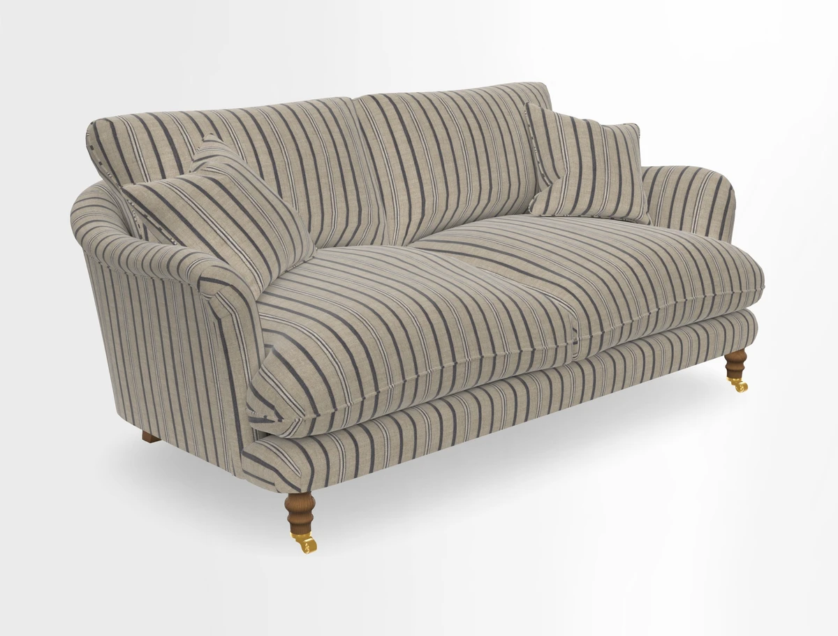 Pugin 3 Seater Sofa in V&A Threads of India Varanasi Wilderness Ink