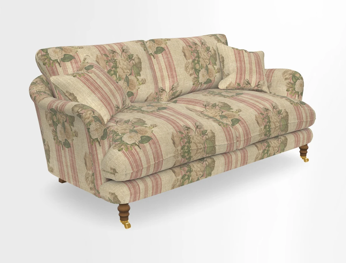 Pugin 3 Seater Sofa in V&A Threads of India Varanasi Wilderness Ink