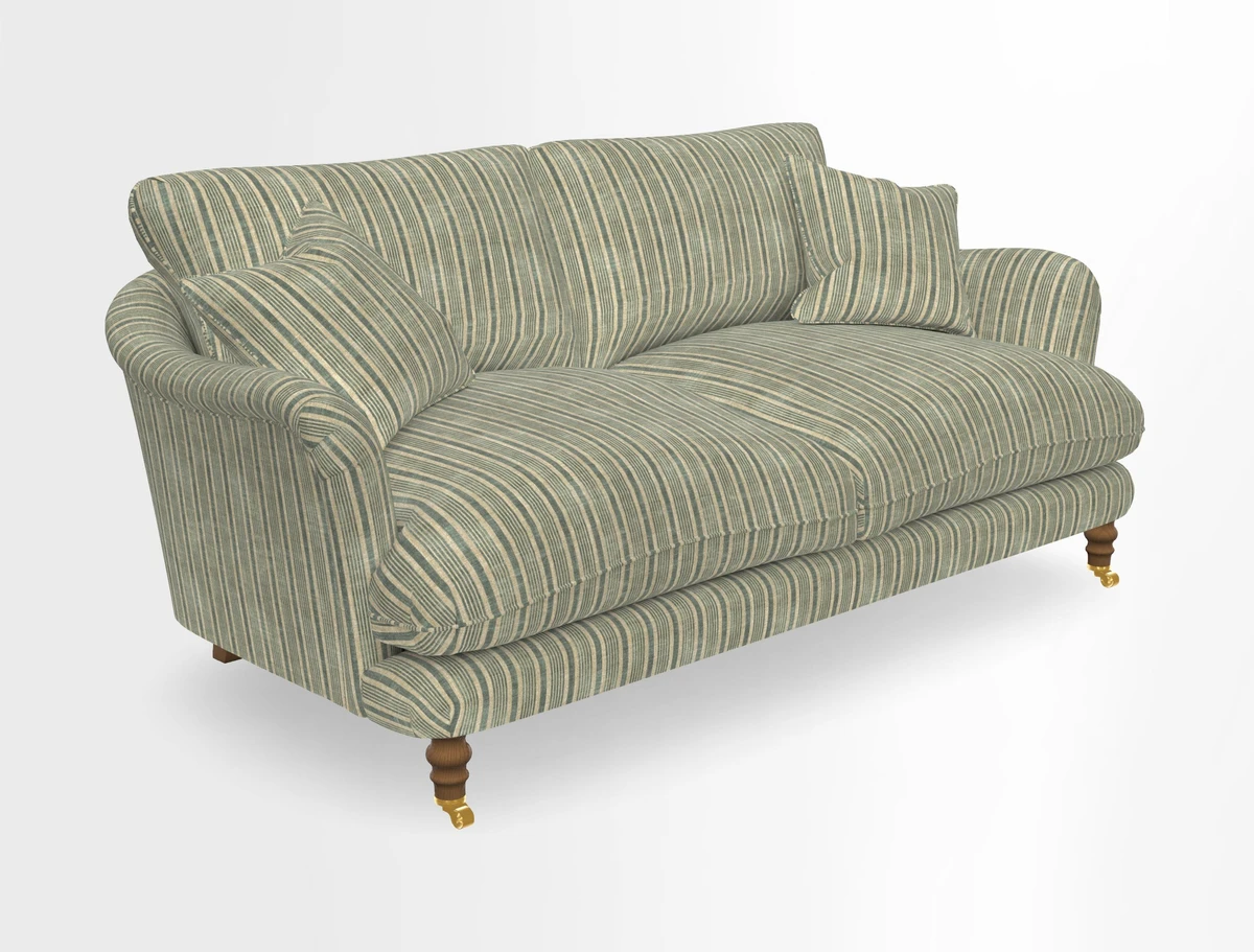 Pugin 3 Seater Sofa in V&A Threads of India Varanasi Wilderness Ink